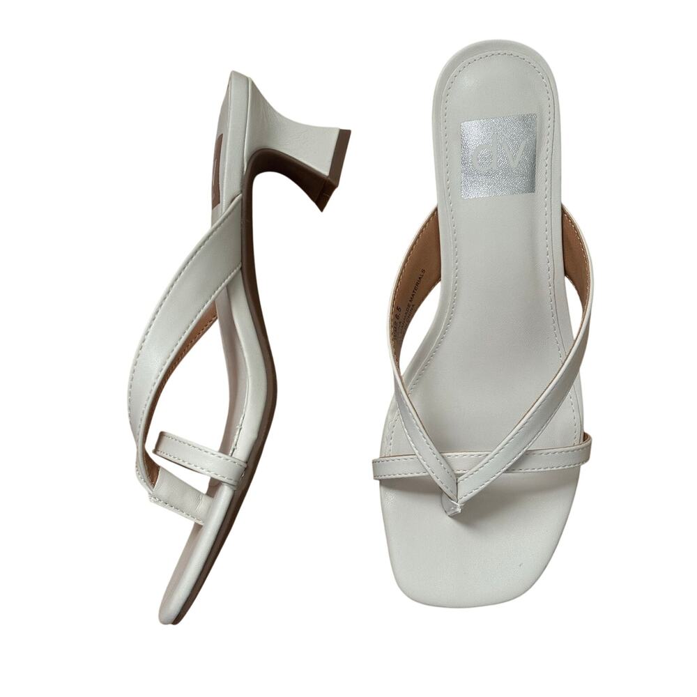 Dolce Vita Brevel True White Satin Kitten Heel Sandals Women’s Size 6.5 - Picture 7 of 8